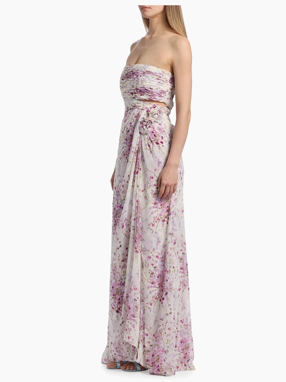 NWT Cinq a Sept Midsummer Bloom Magy Gown Ivory Floral Strapless Maxi Dress 10 - Picture 3 of 7